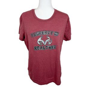 Realtree by Willow Trails Shirt Women Extra Large Red Short Sleeve Property Tee